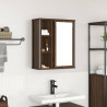 Mueble de baño de pared con espejo roble marrón 50x21x60 cm 1