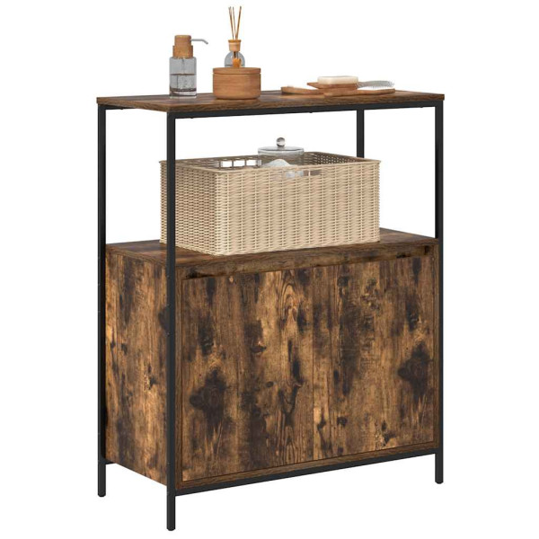 Mueble de baño con estantes roble ahumado 76.5x35x95 cm M 4