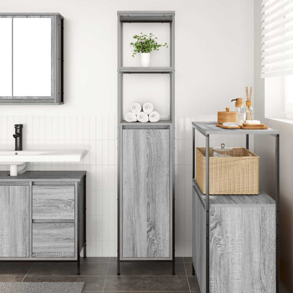Mueble de baño con estantes gris Sonoma 36x35x165 cm M 3