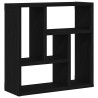 Estante de pared  de madera ingeniería roble negro 45x16x45 cm 2