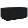 Mesa central com luzes de LED de carvalho preto 90x50x40 cm 2