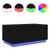 Mesa central com luzes de LED de carvalho preto 90x50x40 cm 3