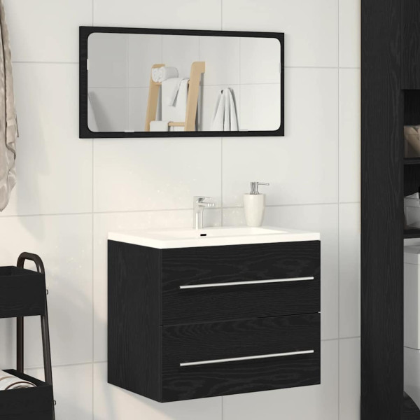 Mueble de baño para lavabo de roble negro 60x38.5x48 cm M 3