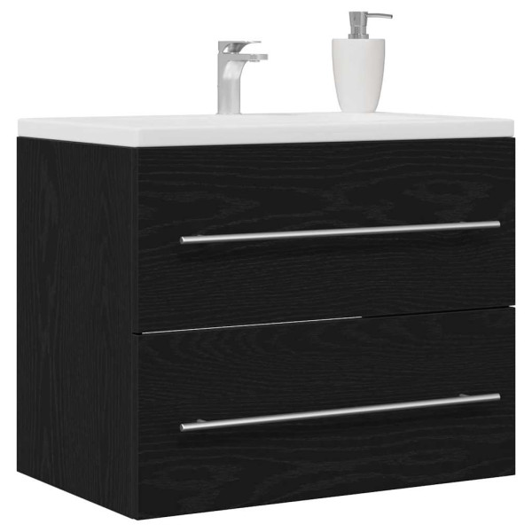 Mueble de baño para lavabo de roble negro 60x38.5x48 cm M 4