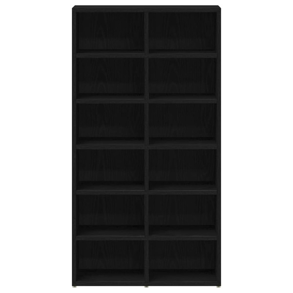 Zapatero de madera de roble negro 54x34x100.5 cm M 5