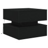 Mesa central com luzes LED de carvalho preto 50x50x40 cm 2