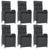 Set de comedor de jardín 7 pzas y cojines ratán sintético negro 4