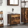 Mueble de baño con lavabo y cajones roble ahumado 60x34.5x60 cm 1