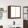Mueble de baño de pared con espejo roble marrón 60x21x60 cm 1