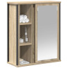 Mueble de baño de pared con espejo roble Sonoma 50x21x60 cm 4