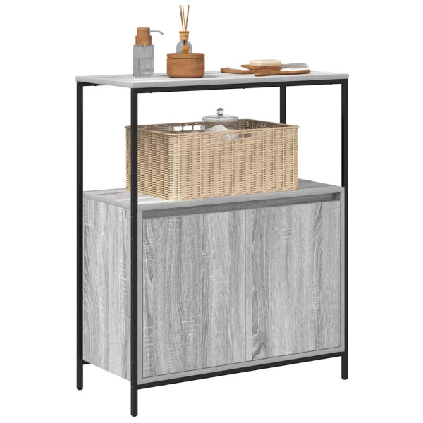 Mueble de baño con estantes gris Sonoma 76.5x35x95 cm M 4