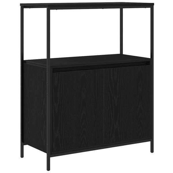 Mueble de baño con estantes roble negro 76.5x35x95 cm M 2