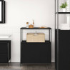 Mueble de baño con estantes roble negro 76.5x35x95 cm 3