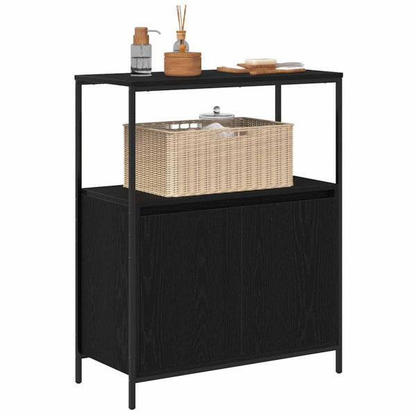 Mueble de baño con estantes roble negro 76.5x35x95 cm M 4