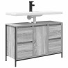 Mueble de lavabo con cajones gris Sonoma 90x34.5x60 cm 4