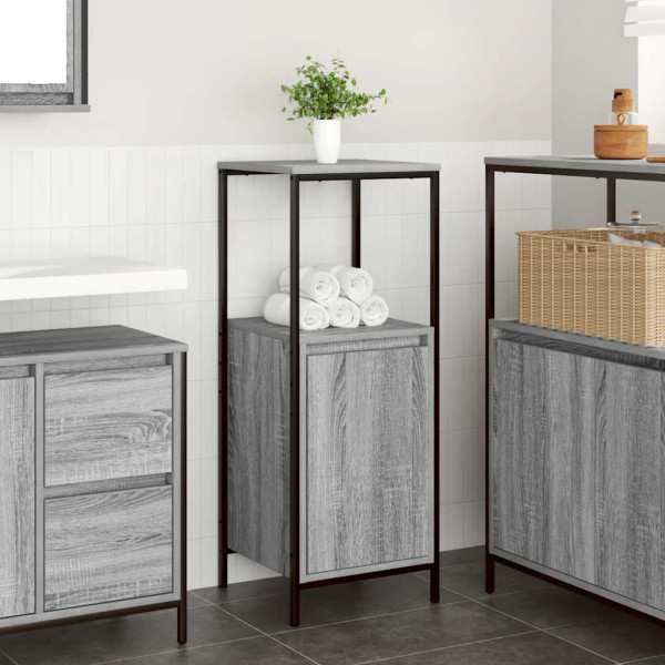 Mueble de baño con estantes gris Sonoma 36x35x95 cm D