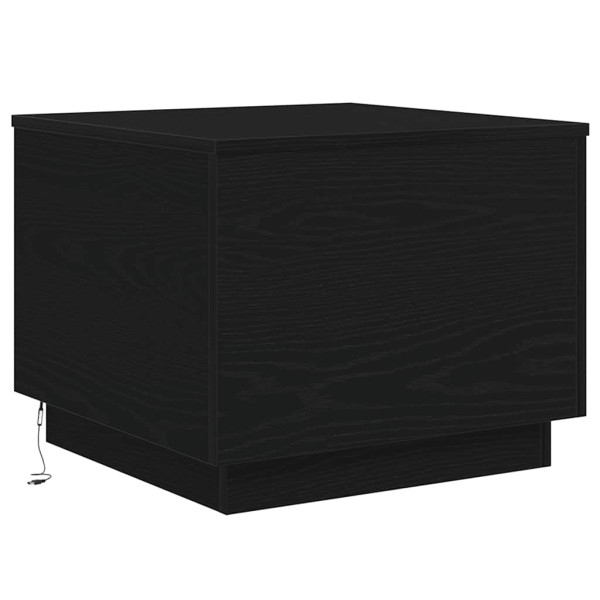 Mesa de centro con luces LED roble negro 50x50x40 cm M 2