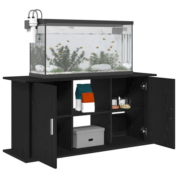 Soporte para acuario de madera de roble negro 121x41x58 cm M 4