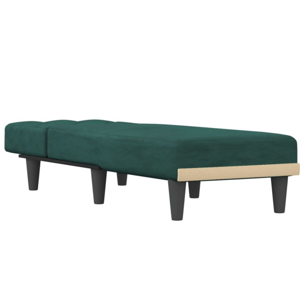 Chaise longue veludo verde-escuro M 3