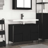 Mueble de lavabo con cajones roble negro 90x34.5x60 cm 1
