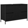Mueble de lavabo con cajones roble negro 90x34.5x60 cm 2