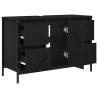 Mueble de lavabo con cajones roble negro 90x34.5x60 cm 5