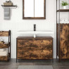 Mueble de baño con lavabo y cajones roble ahumado 90x34.5x60 cm 3
