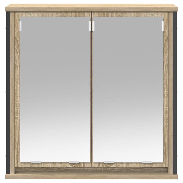 Mueble de baño de pared con espejo roble Sonoma 60x21x60 cm M 5