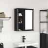 Mueble de baño de pared con espejo roble negro 50x21x60 cm 1