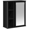 Mueble de baño de pared con espejo roble negro 50x21x60 cm 2