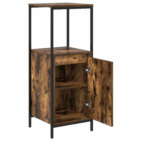 Mueble de baño con estantes roble ahumado 36x35x95 cm M 5