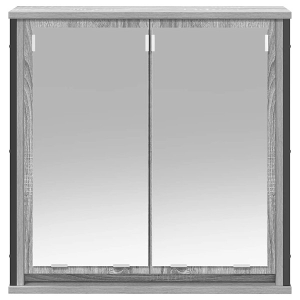 Mueble de baño de pared con espejo gris Sonoma 60x21x60 cm M 5