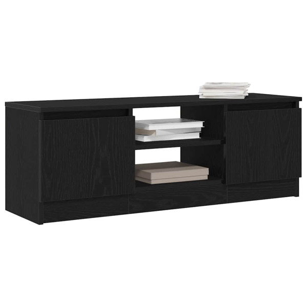Mueble de TV de madera de roble negro 102x30x36 cm M 4