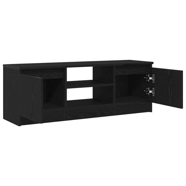 Mueble de TV de madera de roble negro 102x30x36 cm M 5