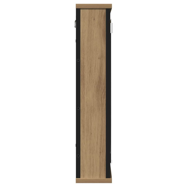 Mueble de baño con espejo de roble artesanal 42x12x60 cm M 5