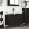 Mueble de baño con lavabo y cajones roble negro 90x34.5x60 cm 1