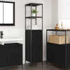 Mueble de baño con estantes roble negro 36x35x165 cm 1