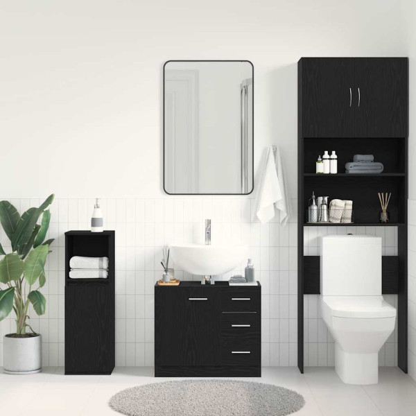 Mueble para lavabo de roble negro 63x30x54 cm M 3