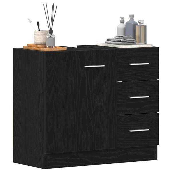 Mueble para lavabo de roble negro 63x30x54 cm M 4