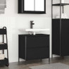 Mueble de baño con lavabo y cajones roble negro 60x34.5x60 cm 1