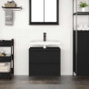 Mueble de baño con lavabo y cajones roble negro 60x34.5x60 cm 3