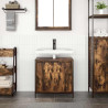 Mueble de baño con lavabo roble ahumado 60x34.5x60 cm 3