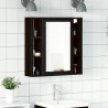 Armario de baño con espejo de madera de roble negro 60x16x60 cm 1