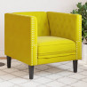 Sillón Chesterfield de terciopelo amarillo 1
