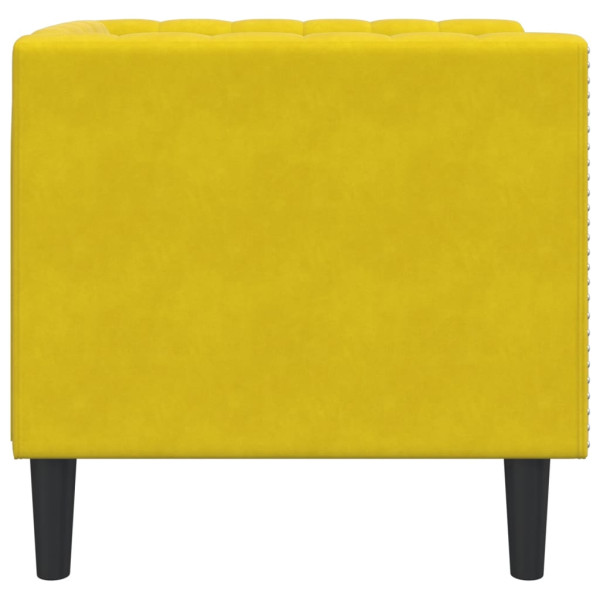 Sillón Chesterfield de terciopelo amarillo M 5