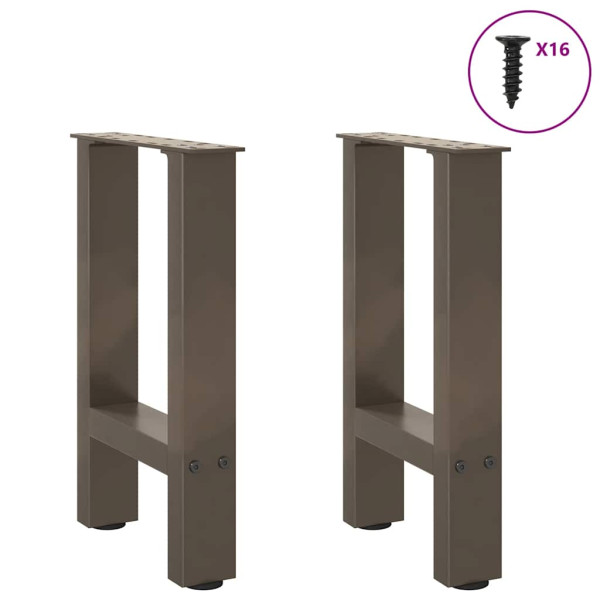 Pés para mesa de centro em aço natural. 2 peças. 28x(42-43) cm. aço M 3