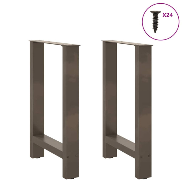 Pés para mesa de jantar em aço natural. 2 peças. 60x(72-73) cm. aço M 3