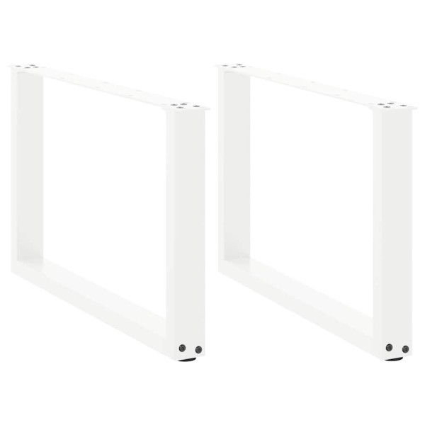 Patas de mesa de centro forma U 2uds acero blanco 70x(42-43) cm D