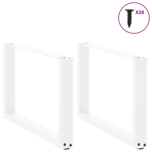 Pés para mesa de centro em formato de U. 2 peças. branco. 70x (42-43) cm. aço M 3