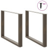 Pés para mesa de jantar em formato de U. 2 peças. aço natural. 100x(72-73) cm. aço 3